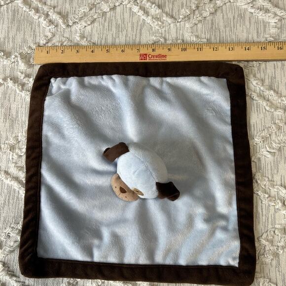Tiddlywinks Puppy Dog Baby Security Blanket Blue Brown Plush Soft Lovey - Picture 3 of 5